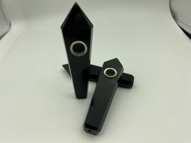 Porte-cigarette en obsidienne polie – Embout buccal en cristal naturel